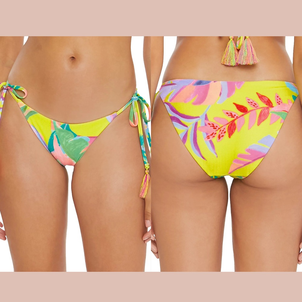 NWT BECCA‎ [ Large ] Virtue Costa Bella Reversible Side Tie Bikini Bottom U1499